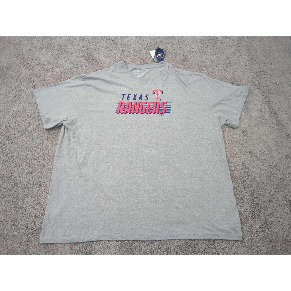 Texas Rangers T Shirt‎ Mens 6XL MLB Baseball Fanatics 90% Cotton Gray